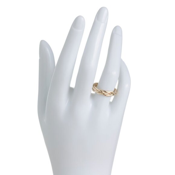 GOLDEN CLEF Gold Made In Italy 14kt Gold Braided Band Ring - Picture 2 of 2